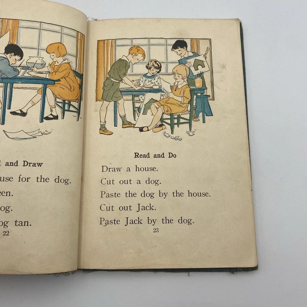Antique 1928 Story‎ and Study Reader Playfellows A Primer Illustrated Hardcover